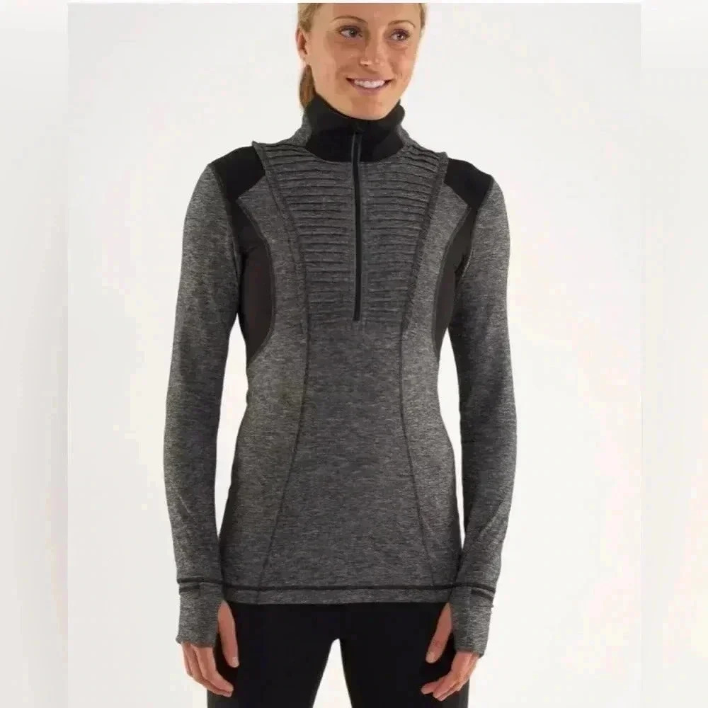 Lululemon Run: Your Heart out Pullover in Heathered Black (First Release Size 8